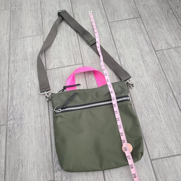 ShortyLOVE Crossbody Tote Bag Olive Green Pink Strap One Size - Picture 4 of 11